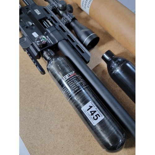 145 - Good quality Remix Ixia .177 air rifle with carbon fibre gas cylinder and silencer,  comes with 2x m... 