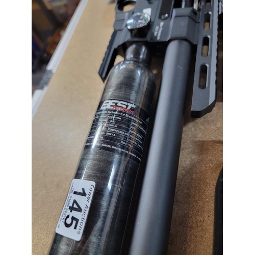 145 - Good quality Remix Ixia .177 air rifle with carbon fibre gas cylinder and silencer,  comes with 2x m... 