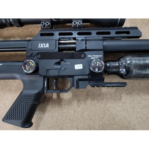 145 - Good quality Remix Ixia .177 air rifle with carbon fibre gas cylinder and silencer,  comes with 2x m... 