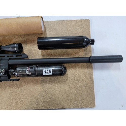 145 - Good quality Remix Ixia .177 air rifle with carbon fibre gas cylinder and silencer,  comes with 2x m... 