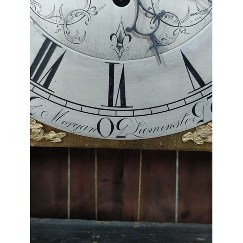 107 - Antique circa 1840 quarter chiming 8 day longcase / grandfather clock by Morgans Leominster, with a ... 