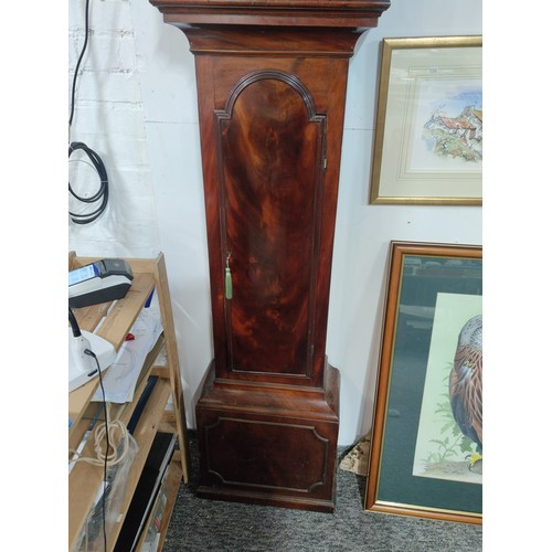 107 - Antique circa 1840 quarter chiming 8 day longcase / grandfather clock by Morgans Leominster, with a ... 