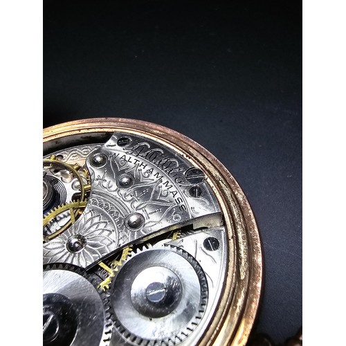 A good quality heavy gold plated half hunter pocketwatch by Waltham ...