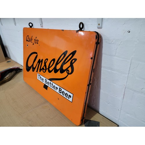 355 - A double sided, large vintage enamel sign 