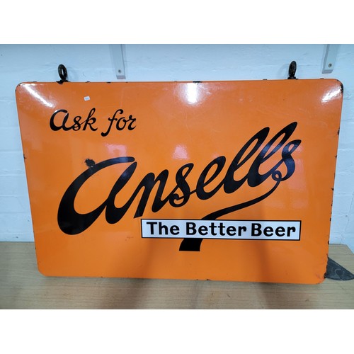 355 - A double sided, large vintage enamel sign 