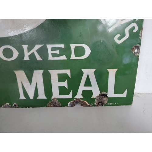 356 - A vintage one sided enamel professionally restored agricultural sign for Lactifer calf meal by Josep... 