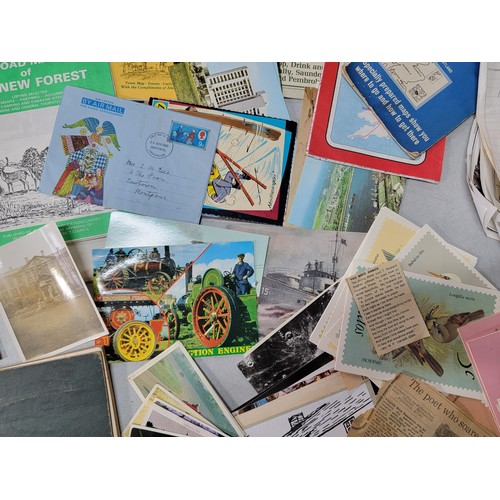 11 - Large quantity of various vintage ephemera to include many vintage tourist pamphlets, cigarette card... 