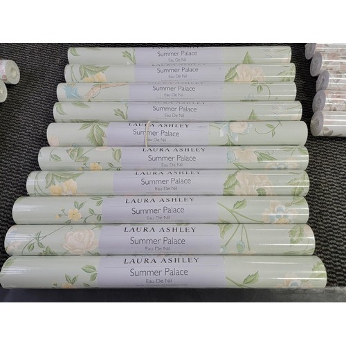 365 - A large collection of mostly sealed Laura Ashley wallpaper inc 31 rolls in total of various designs ... 