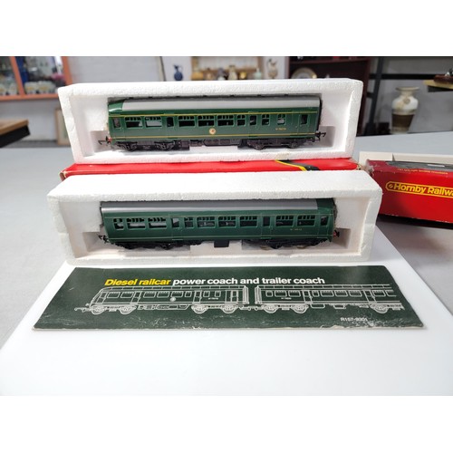 19 - Hornby R.157, R334 BR 3 Car set to include a diesel power car all in their original boxes and in goo... 