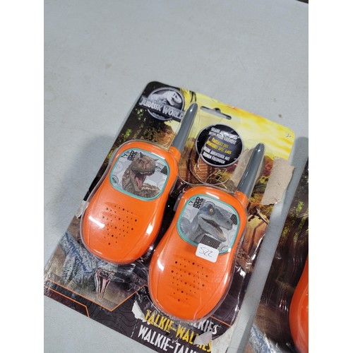 32 - 5x Boxed Walkie Talkie sets to include Jurassic Park, Spiderman etc all within their blister packs.