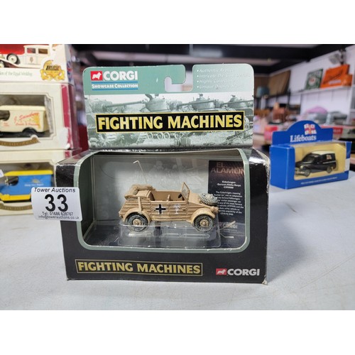 33 - 7x boxed Diecast vehicles inc a Corgi Fighting Machines truck, 2x by Oxford Diecast etc