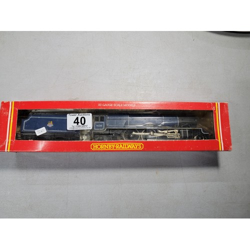 40 - Boxed Hornby R037 BR Blue Early Crest Lady Patricia Locomotive and tender in original box instructio... 