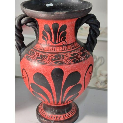 A large West German stamped vase marked 517-38 to the base with a brown ...