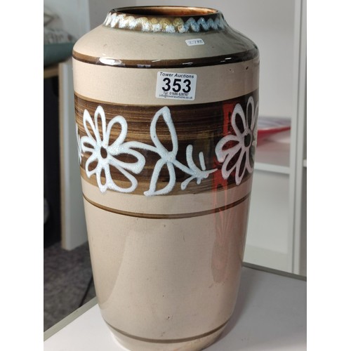 A large West German stamped vase marked 517-38 to the base with a brown ...