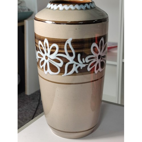 A large West German stamped vase marked 517-38 to the base with a brown ...