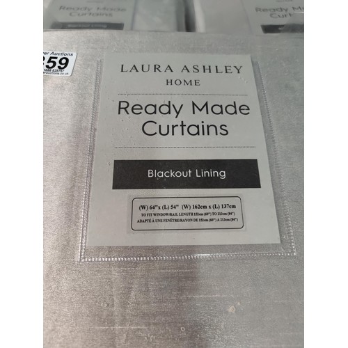 359 - 5x new and sealed Laura Ashley ready made curtains in faux silk in natural colour. RRP of £115, plea... 