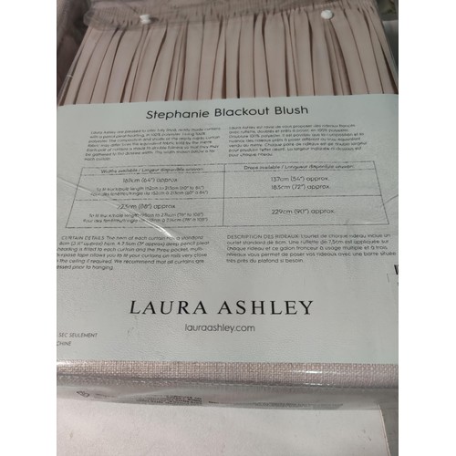 360 - 2 new and sealed Laura Ashley curtains complete with blackout lining in blush pink colour along with... 