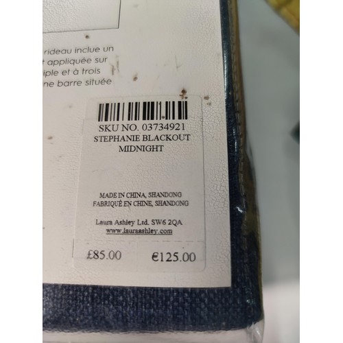 361 - 2 new and sealed Laura Ashley ready made curtains in Midnight Blue, has an RRP of £85.