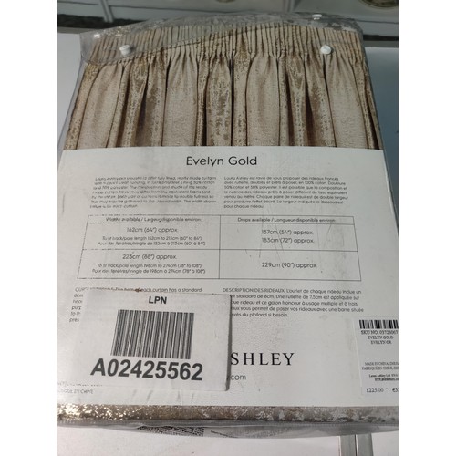 362 - New and sealed Laura Ashley ready made curtains in Evening Gold, in excellent condition with an RRP ... 