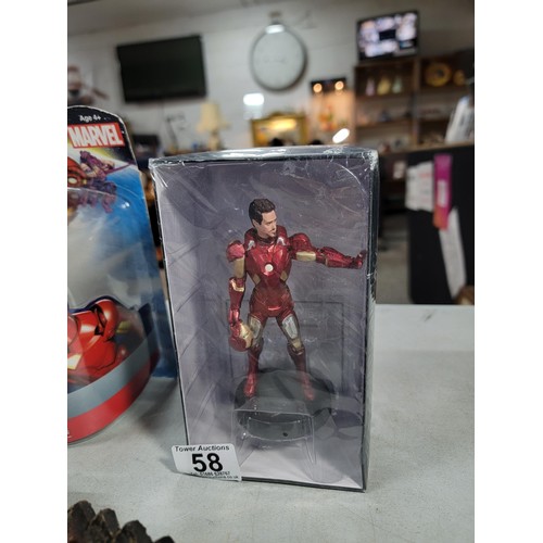 58 - Quantity of action figures to include a new and sealed Marvel Iron Man figure by Monogram, brand new... 