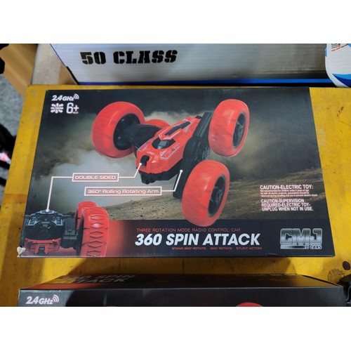 75 - 3x boxed as new RC car sets, 360 spin attack by CMJ