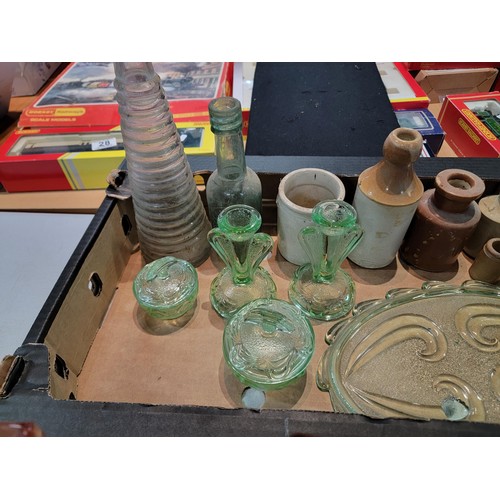 106 - 2 boxes containing a large quantity of collectable glass and studio glass including a quantity of co... 