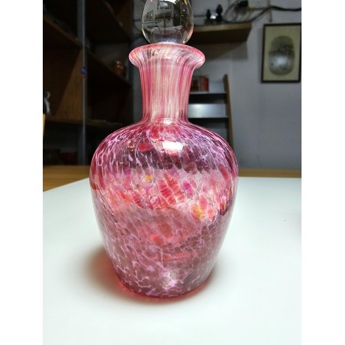 154 - 2x good quality glass scent bottles to include a cranberry glass bottle by Dartington Glass, marked ... 