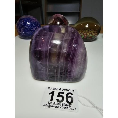 156 - Collection of 9x good quality art glass paperweights to include 1x marked Mtarfa, 1x other marked Md... 