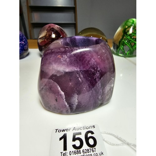 156 - Collection of 9x good quality art glass paperweights to include 1x marked Mtarfa, 1x other marked Md... 