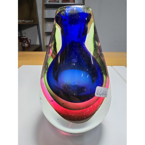 157 - 3x good quality art glass vases to include a stunning genuine Murano Flavio Poli Seguso vase, a Whit... 