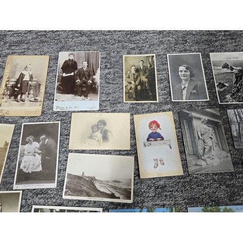 171 - Collection of various postcards and photographs to include a selection of good antique photographic ... 