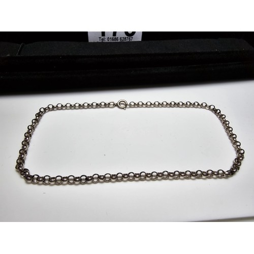 175 - Hallmarked 925 Silver Belcher Link bracelet, length of 10.5 inches in good clean condition - boxed.