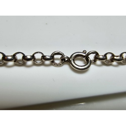 175 - Hallmarked 925 Silver Belcher Link bracelet, length of 10.5 inches in good clean condition - boxed.