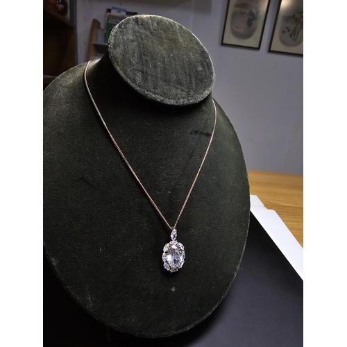 193 - Stunning statement piece925 Silver pendant inset with a quantity of faceted sparkly CZ crystal stone... 