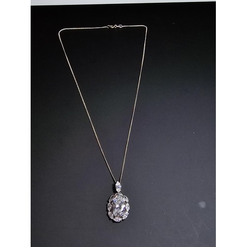 193 - Stunning statement piece925 Silver pendant inset with a quantity of faceted sparkly CZ crystal stone... 