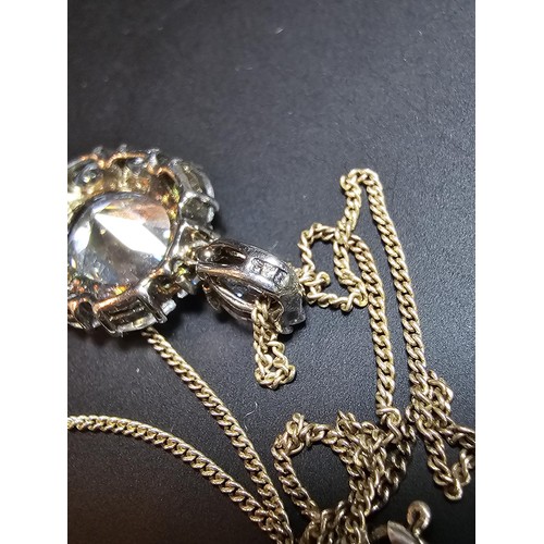 193 - Stunning statement piece925 Silver pendant inset with a quantity of faceted sparkly CZ crystal stone... 