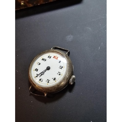 205 - Vintage hallmarked Silver cased Wrist watch having a 15 jewel movement signed A. Allemann & Fils, Sw... 