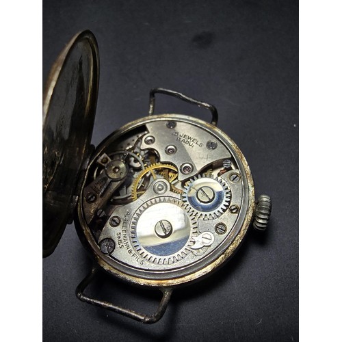 205 - Vintage hallmarked Silver cased Wrist watch having a 15 jewel movement signed A. Allemann & Fils, Sw... 