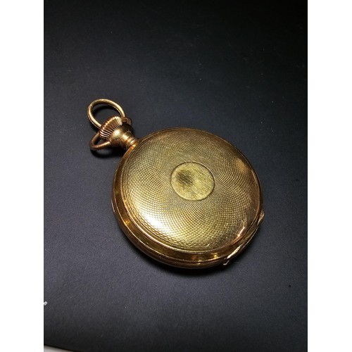 250 - A good quality vintage gold plated fob watch by Hampden, the case is marked Dueber special, the watc... 