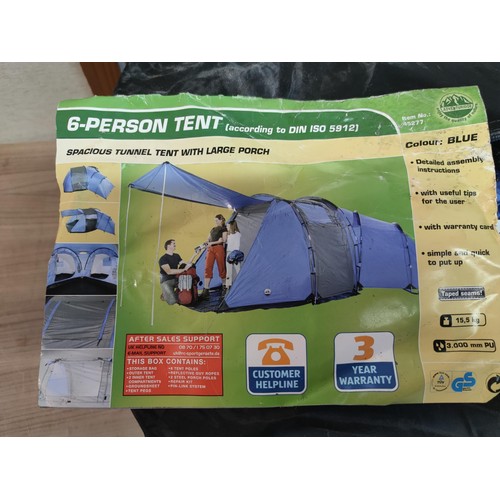 382 - Good quality 6 Person Tent by Adventuridge, complete, tents are sold with a 72 hr guarantee to check