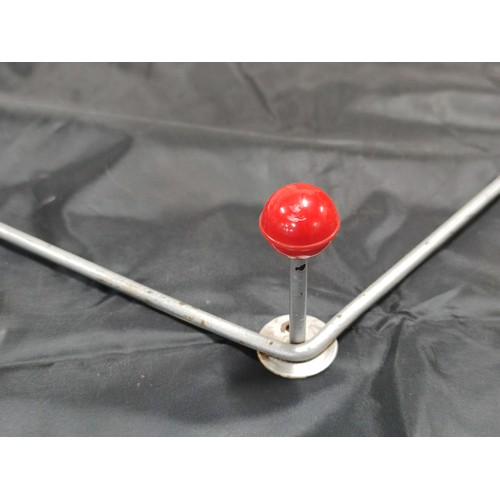 334A - An original 1960's atomic sputnik design coat hanger with colourful ball ends. Length of 55cm.