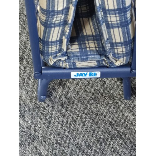 435B - A good quality fold up bed by Jay-Be, stands on 4 castors.