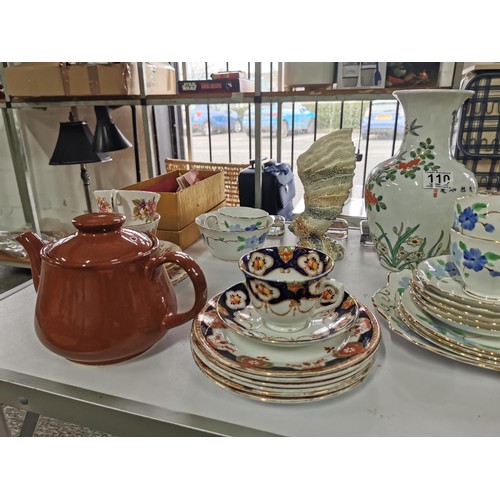 110 - A large quantity of part tea sets to include a mid winter 18 piece set, a Colclough floral design 11... 