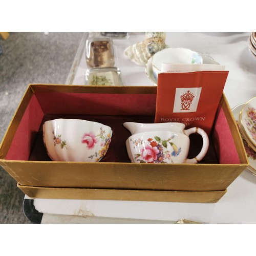 110 - A large quantity of part tea sets to include a mid winter 18 piece set, a Colclough floral design 11... 