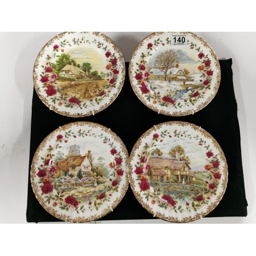 140 - A collection of 4 Royal Albert 4 seasons plates from original artwork by F.F.Errill dated 1989. Each... 