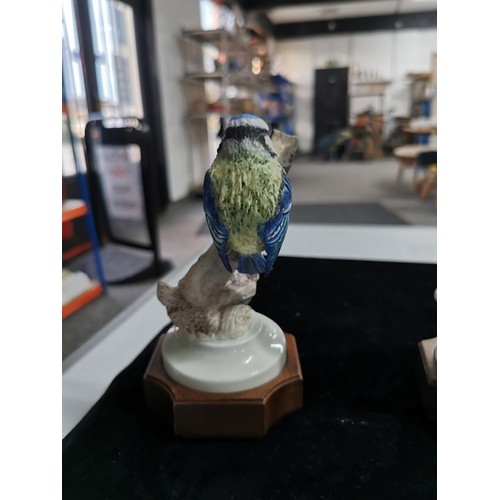 149 - 3 boxed Albany fine china bird figurines standing on wooden plinths, all with COA's, 2500 of each fi... 