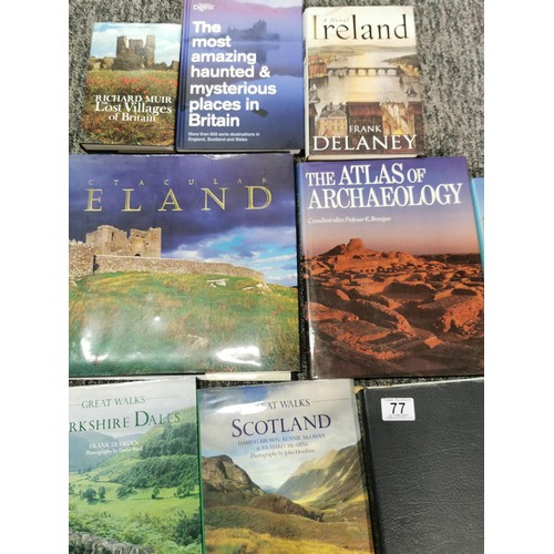 77 - A very large quantity of books including travel books, covering various areas of the UK along with a... 