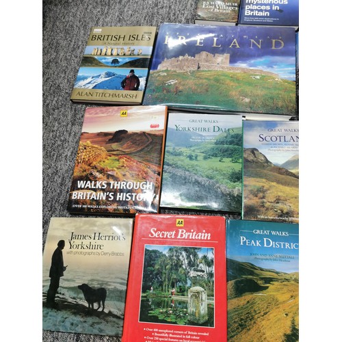 77 - A very large quantity of books including travel books, covering various areas of the UK along with a... 