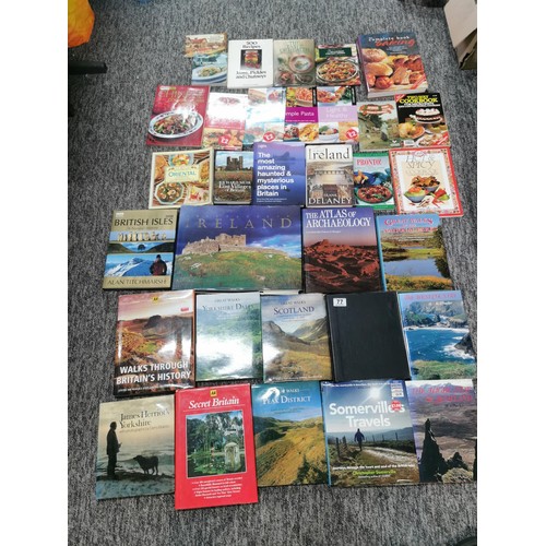 77 - A very large quantity of books including travel books, covering various areas of the UK along with a... 