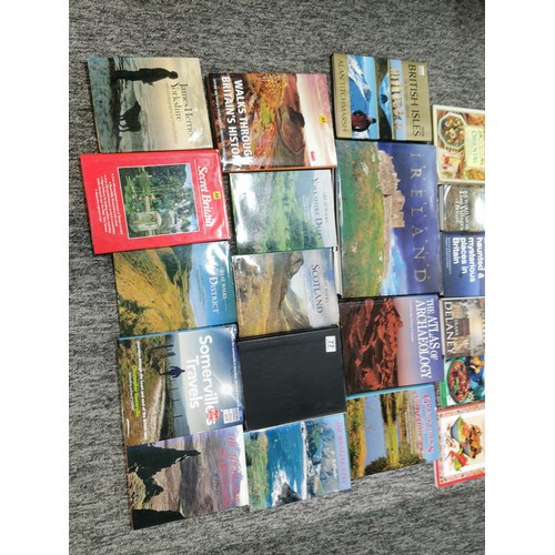 77 - A very large quantity of books including travel books, covering various areas of the UK along with a... 